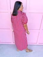 Savannah Stripe Dress - Red