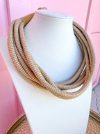 Multi Strand Slub Rope Necklace - Ecru Tweed