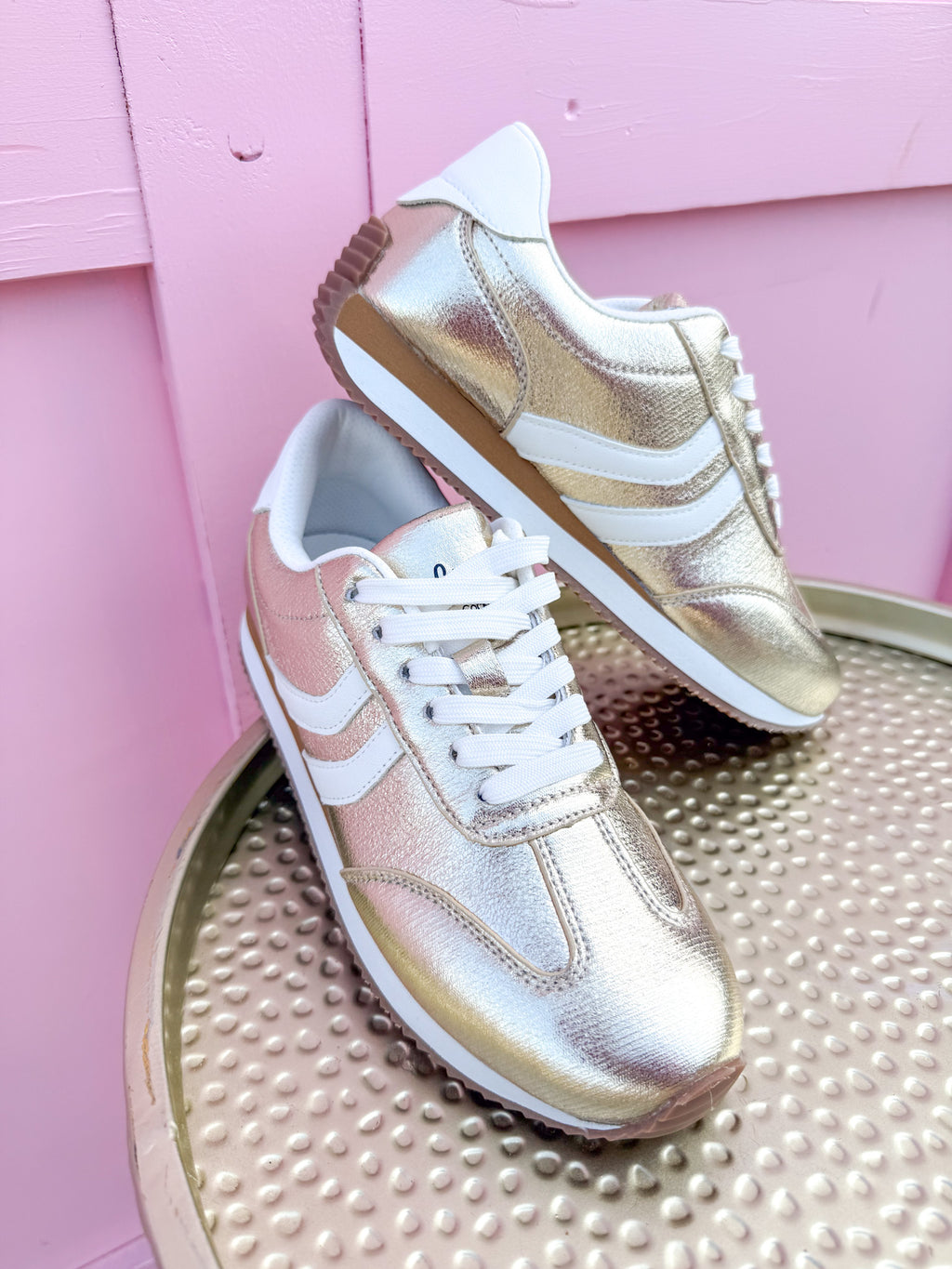 CORKYS | Kickoff Sneakers - Gold Crinkle Metallic