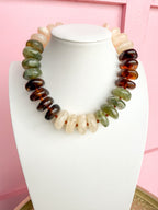 LOVE LEMON LANE | Chunky Rondelle Beaded Necklace - Neutral Multi
