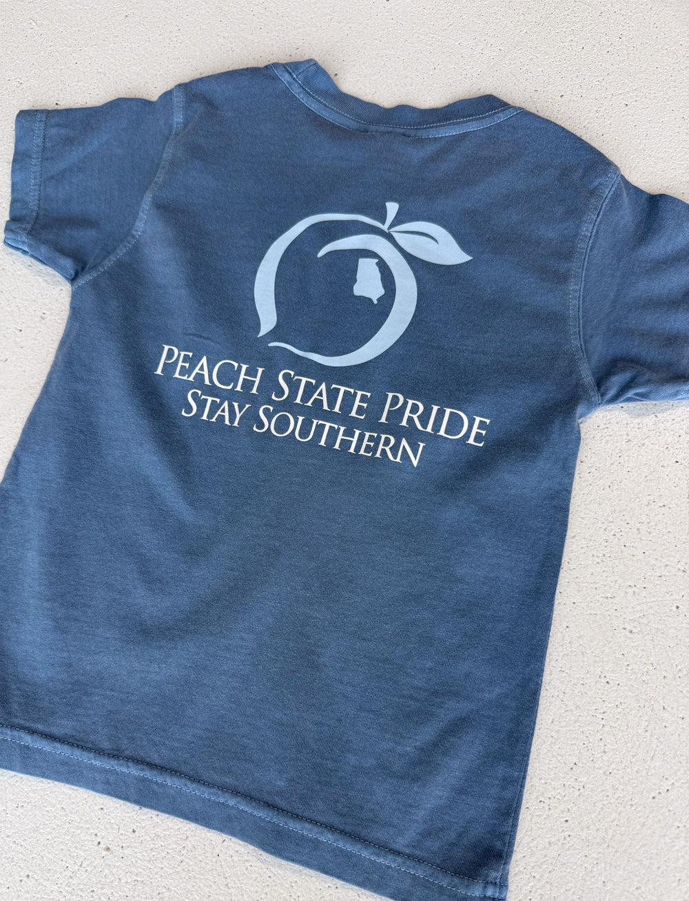 Peach State Pride | YOUTH Stay Southern S/S Pocket Tee - Denim