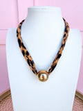 LOVE LEMON LANE | Double Leopard Cord Statement Necklace