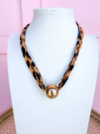 LOVE LEMON LANE | Double Leopard Cord Statement Necklace