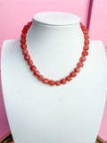LOVE LEMON LANE | Faceted Square Glass Bead Necklace - Blush