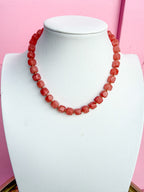 LOVE LEMON LANE | Faceted Square Glass Bead Necklace - Blush