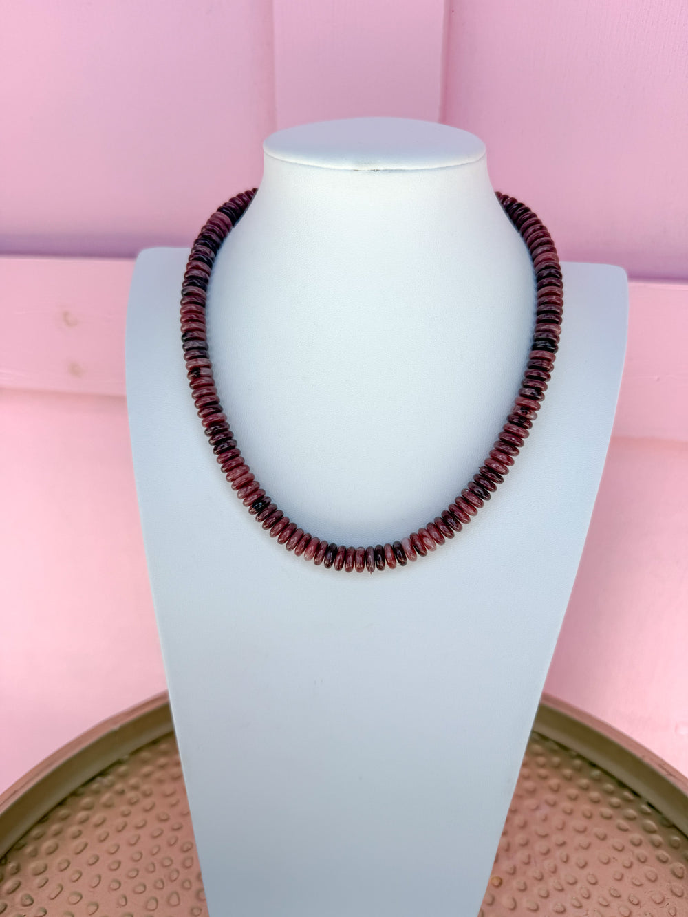Marble Magic Necklace - Burgundy