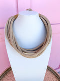 Multi Strand Slub Rope Necklace - Ecru Tweed