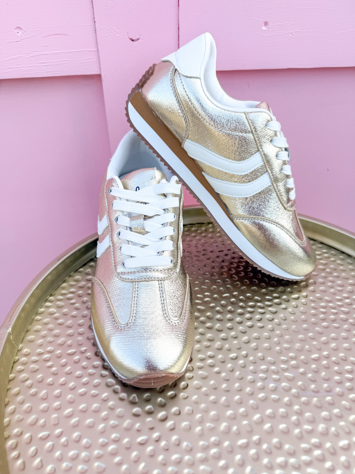 CORKYS | Kickoff Sneakers - Gold Crinkle Metallic