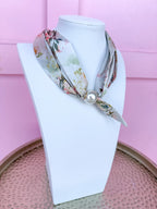 Delicate Florals Scarf Necklace