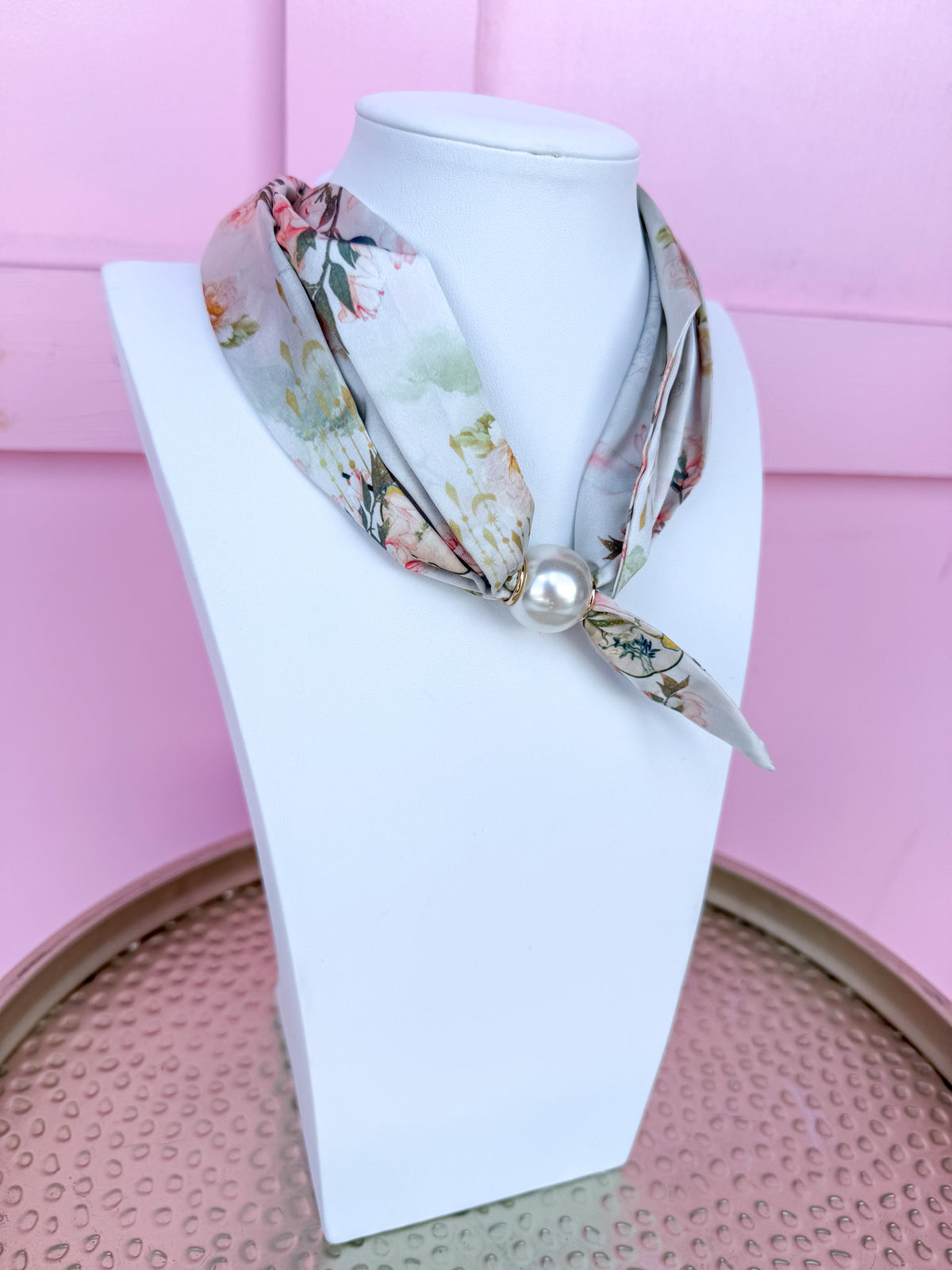 Delicate Florals Scarf Necklace