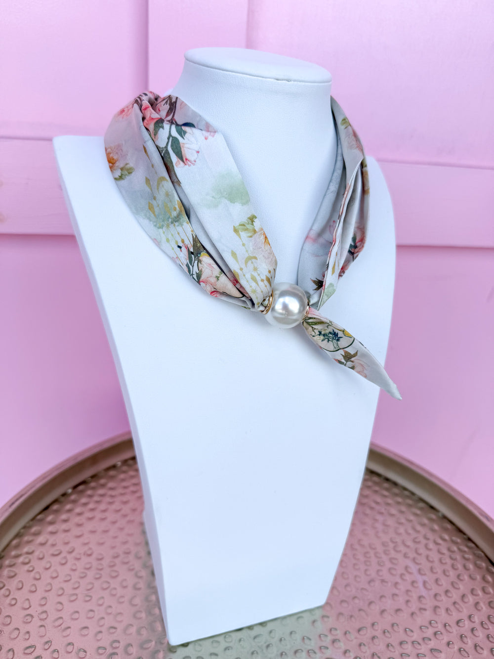 Delicate Florals Scarf Necklace
