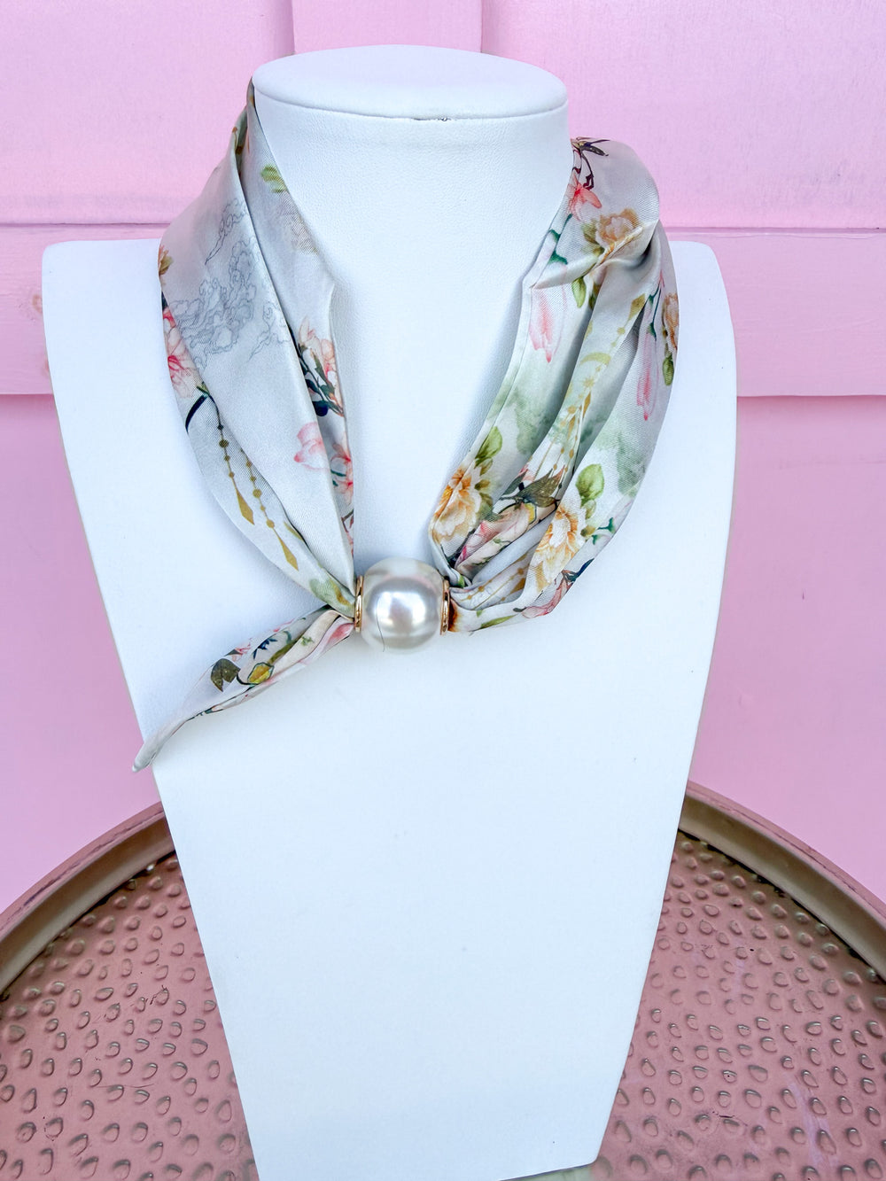 Delicate Florals Scarf Necklace