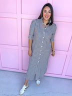 ADRIENNE | Nina Dress - Chocolate Seer Gingham