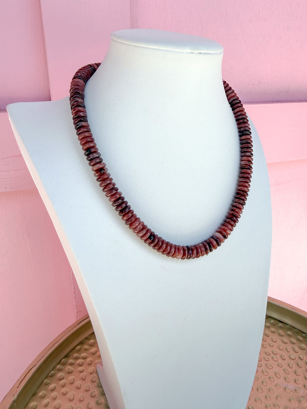 Marble Magic Necklace - Burgundy