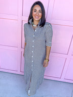 ADRIENNE | Nina Dress - Chocolate Seer Gingham