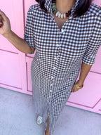 ADRIENNE | Nina Dress - Chocolate Seer Gingham