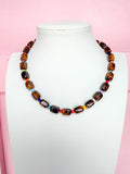 LOVE LEMON LANE | Small Rectangle Acrylic Beaded Necklace - Tortoise Multi