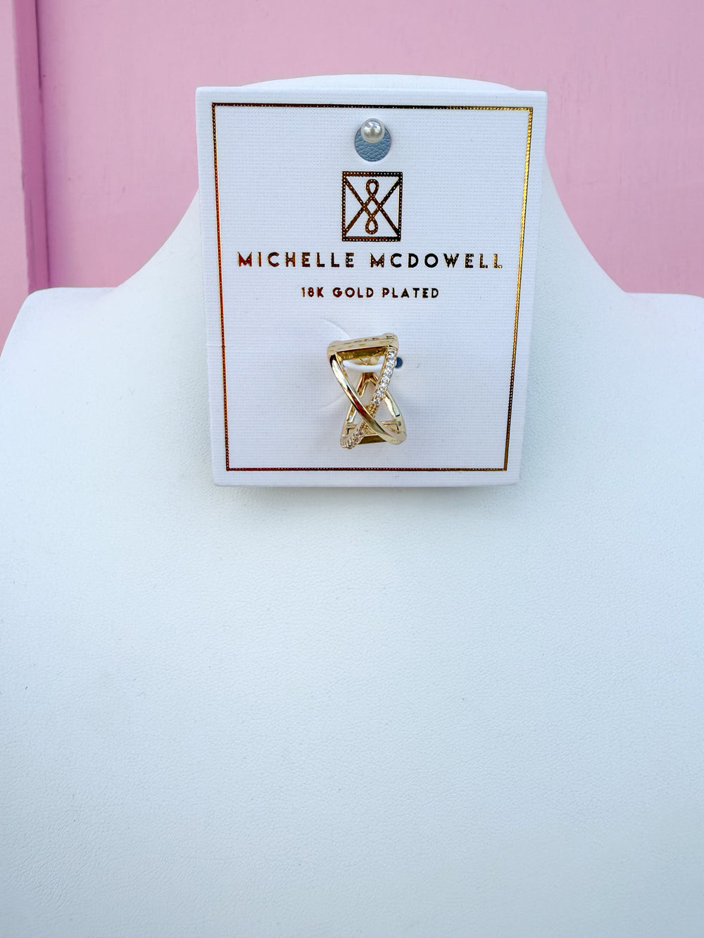 Michelle McDowell | Drew Scarf Charm - Pave Criss Cross