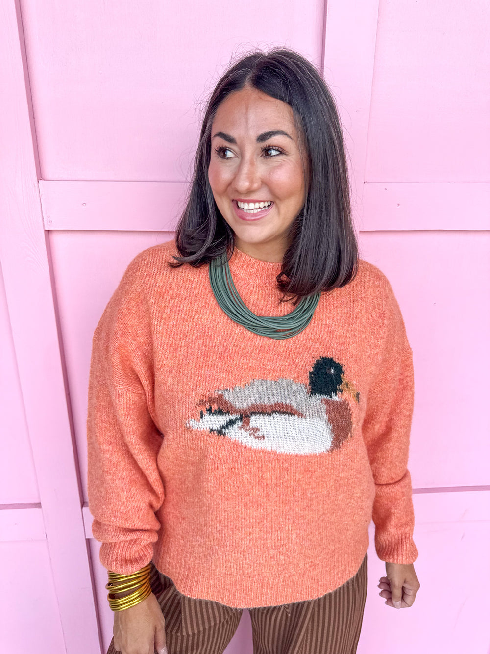 Flyway Girl Mallard Sweater - Orange