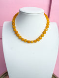 LOVE LEMON LANE | Faceted Square Glass Bead Necklace - Yellow