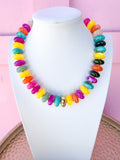 LOVE LEMON LANE | Round Disc Beaded Necklace - 20mm - Multi