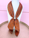 Vintage Geo Scarf Necklace - Brown