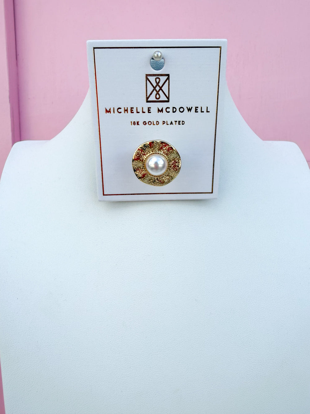Michelle McDowell | Drew Scarf Charm - Pearl Stud