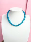 LOVE LEMON LANE | Faceted Square Glass Bead Necklace - Aqua
