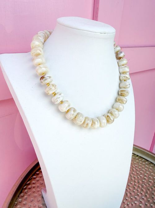 LOVE LEMON LANE | Classic Beaded Necklace - 15mm - Ivory