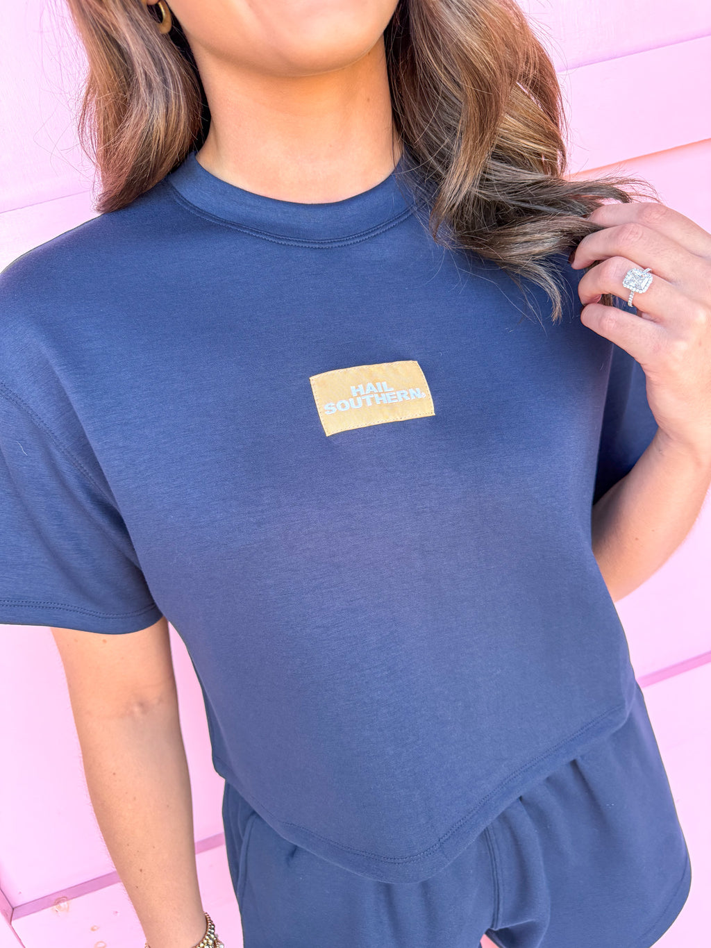 Scarlet & Gold | Kristen Airy Tee - Navy - Hail Southern®