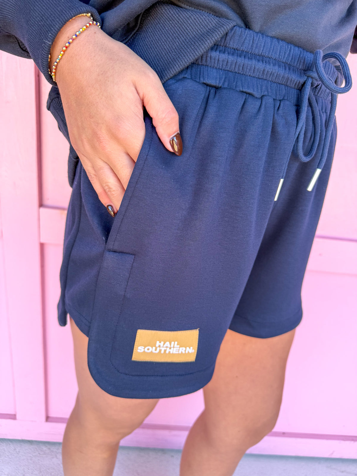 Scarlet & Gold | Kristen Airy Lounge Shorts - Navy - Hail Southern®