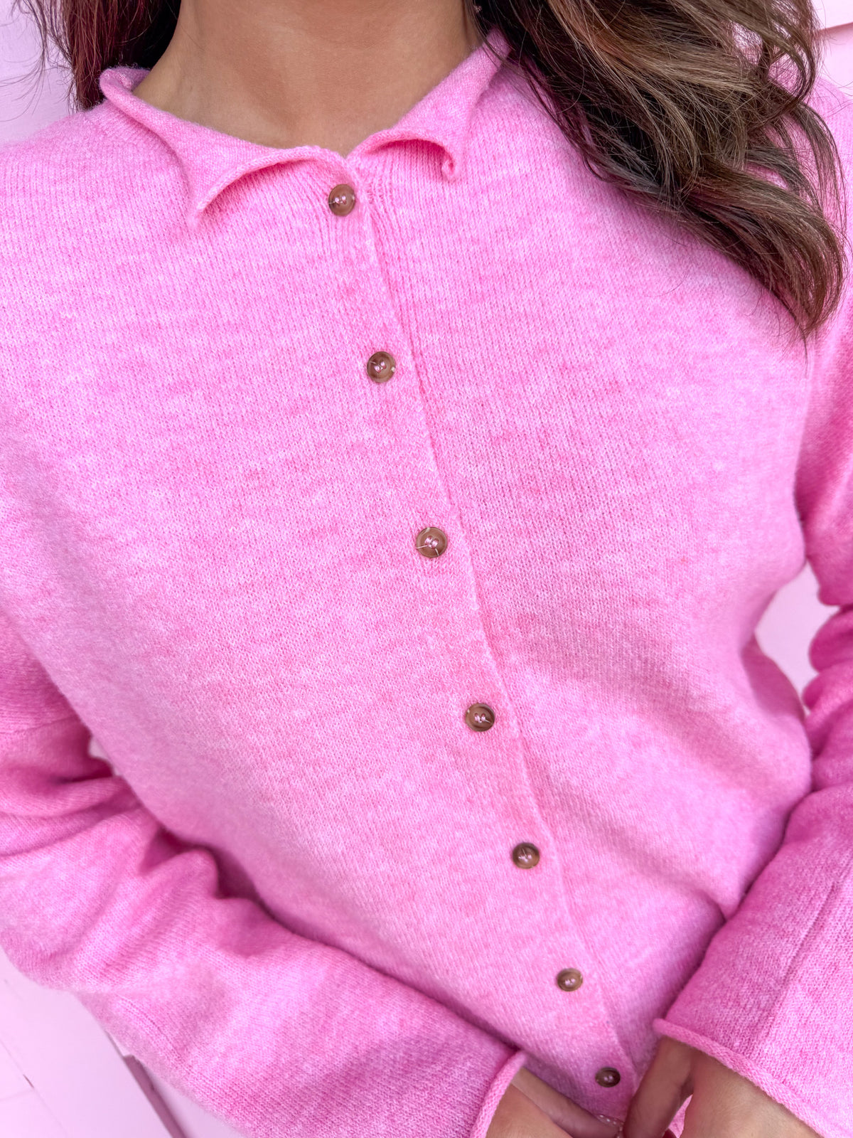 Sweet On Style Cardigan - Candy Pink