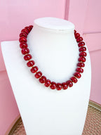 LOVE LEMON LANE | Classic Beaded Necklace - 15mm - Burgundy