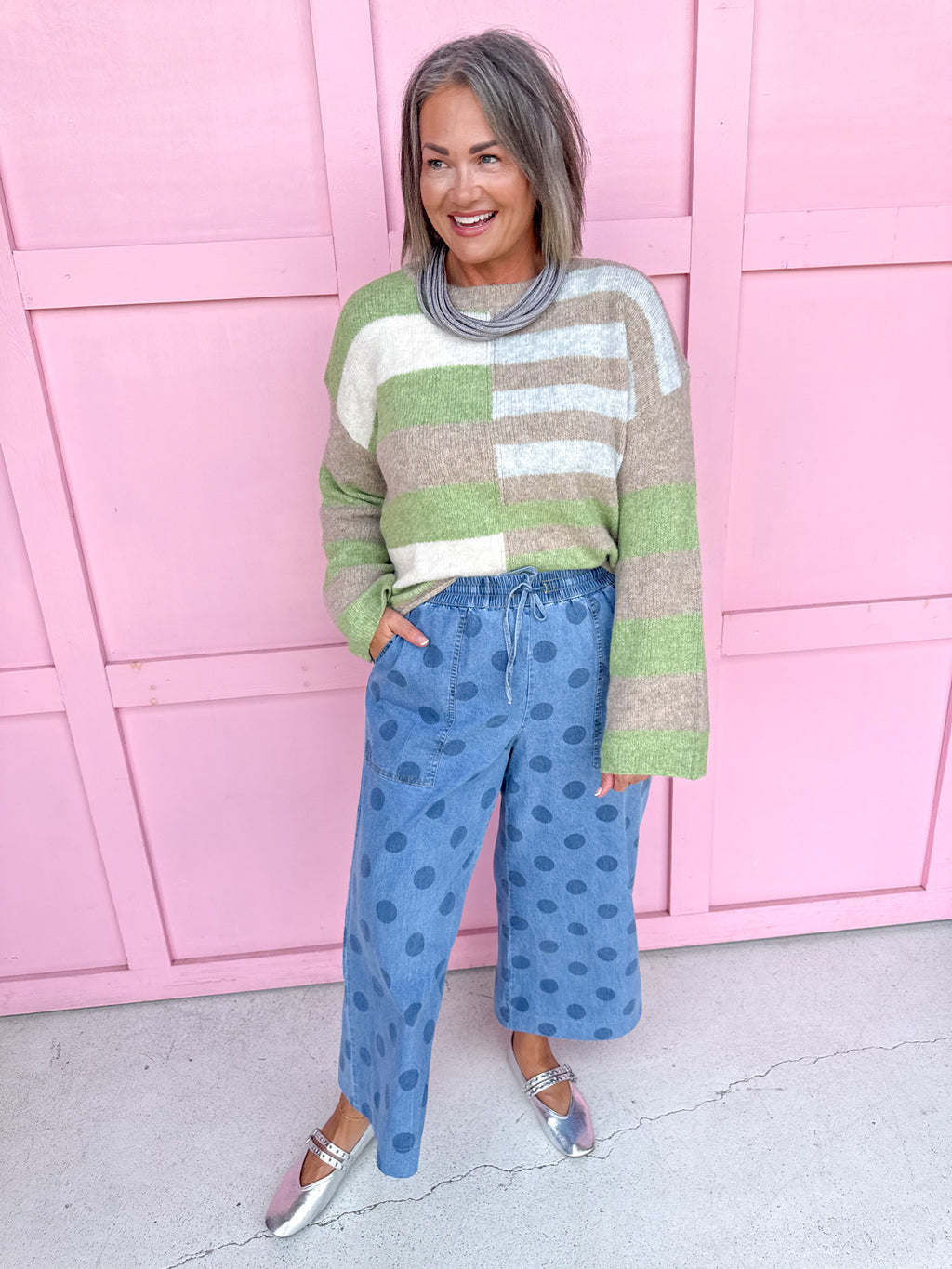 Cozy Lines Sweater - Light Green