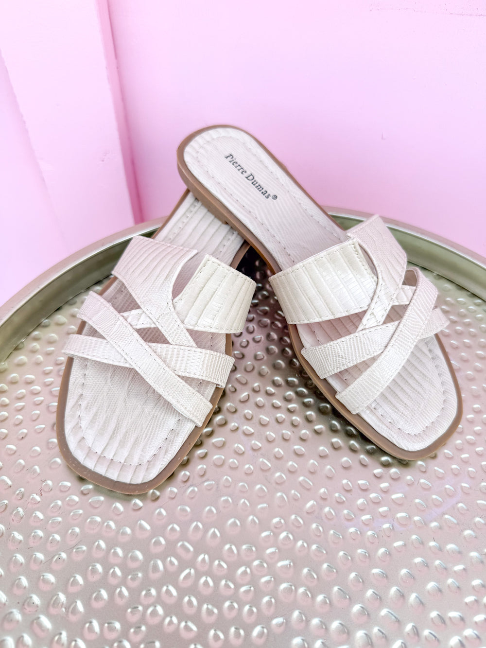 Crossways Sandals - Nude Croc