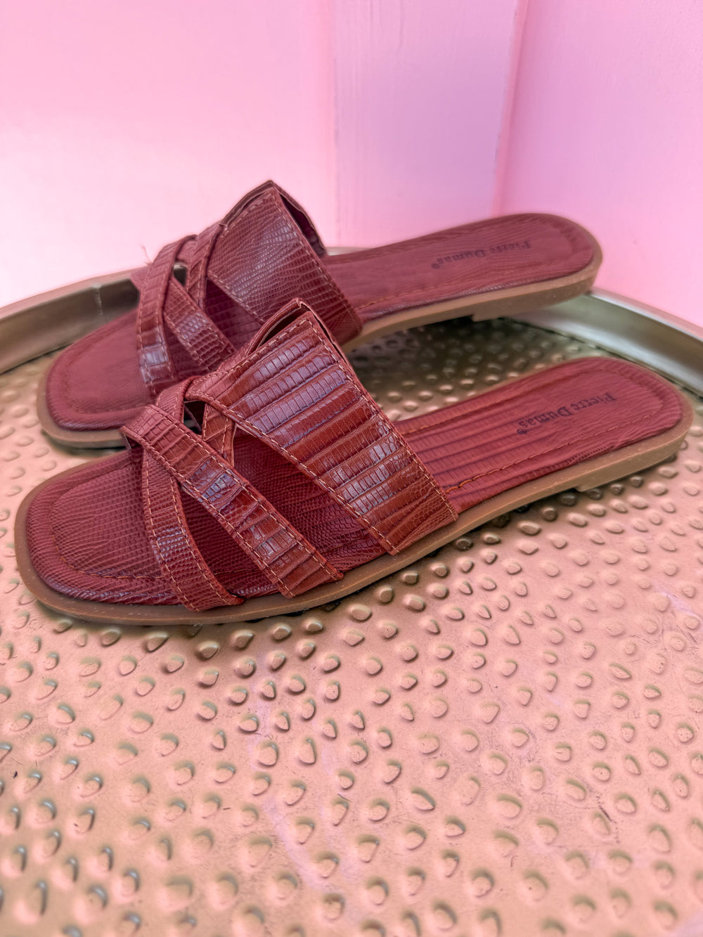 Crossways Sandals - Cognac Croc