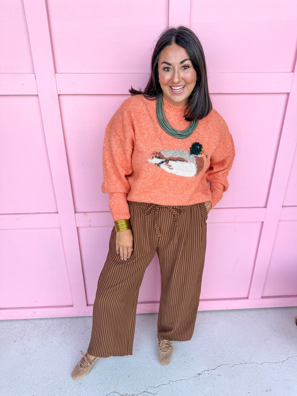 Flyway Girl Mallard Sweater - Orange
