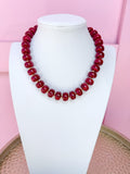 LOVE LEMON LANE | Classic Beaded Necklace - 15mm - Burgundy