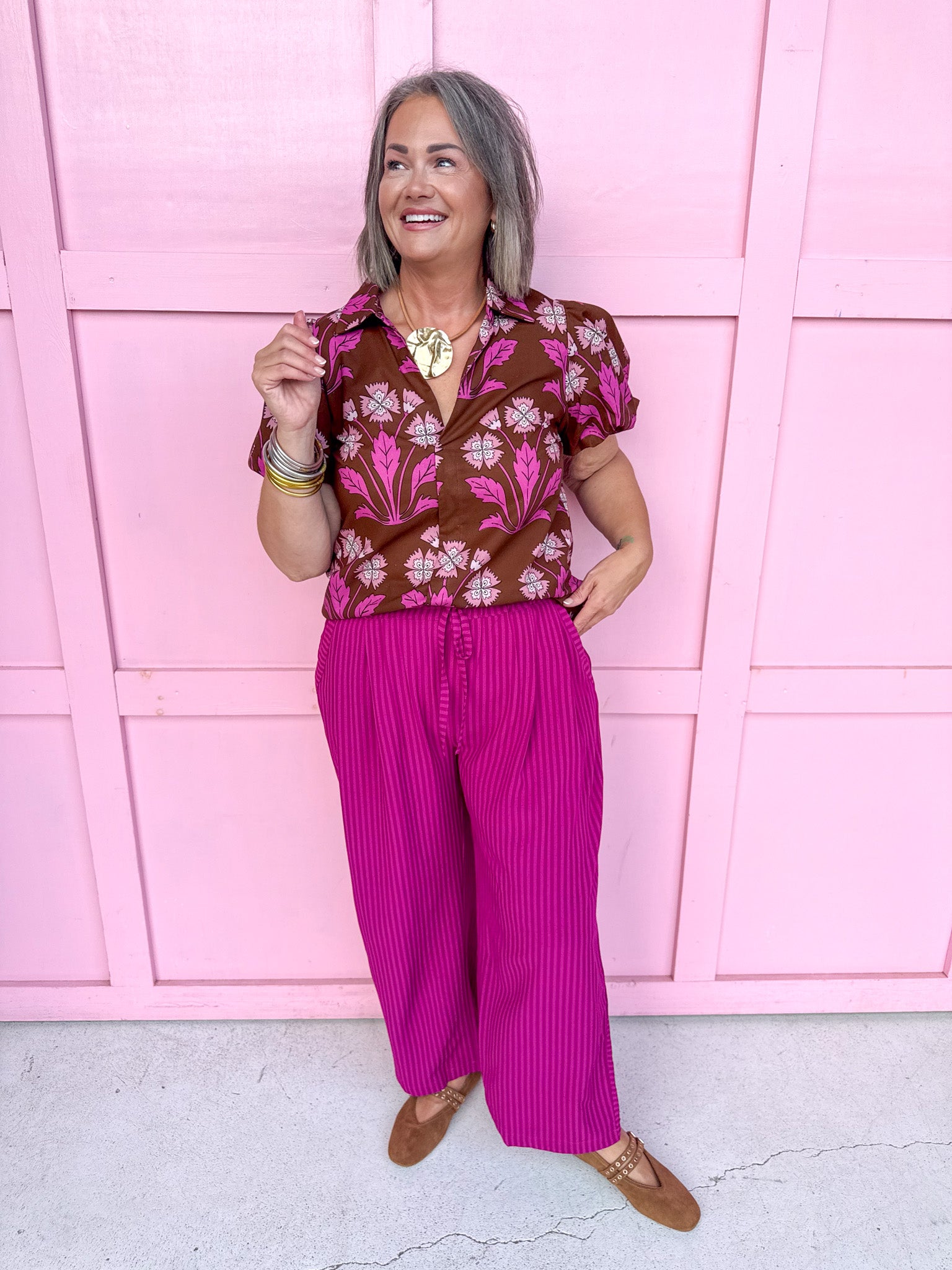 Bold Bloom Floral Print Top