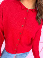Sweet On Style Cardigan - Ruby