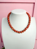 LOVE LEMON LANE | Glazed Ceramic Bead Necklace - Burnt Orange