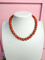 LOVE LEMON LANE | Glazed Ceramic Bead Necklace - Burnt Orange