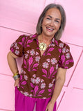 Bold Bloom Floral Print Top