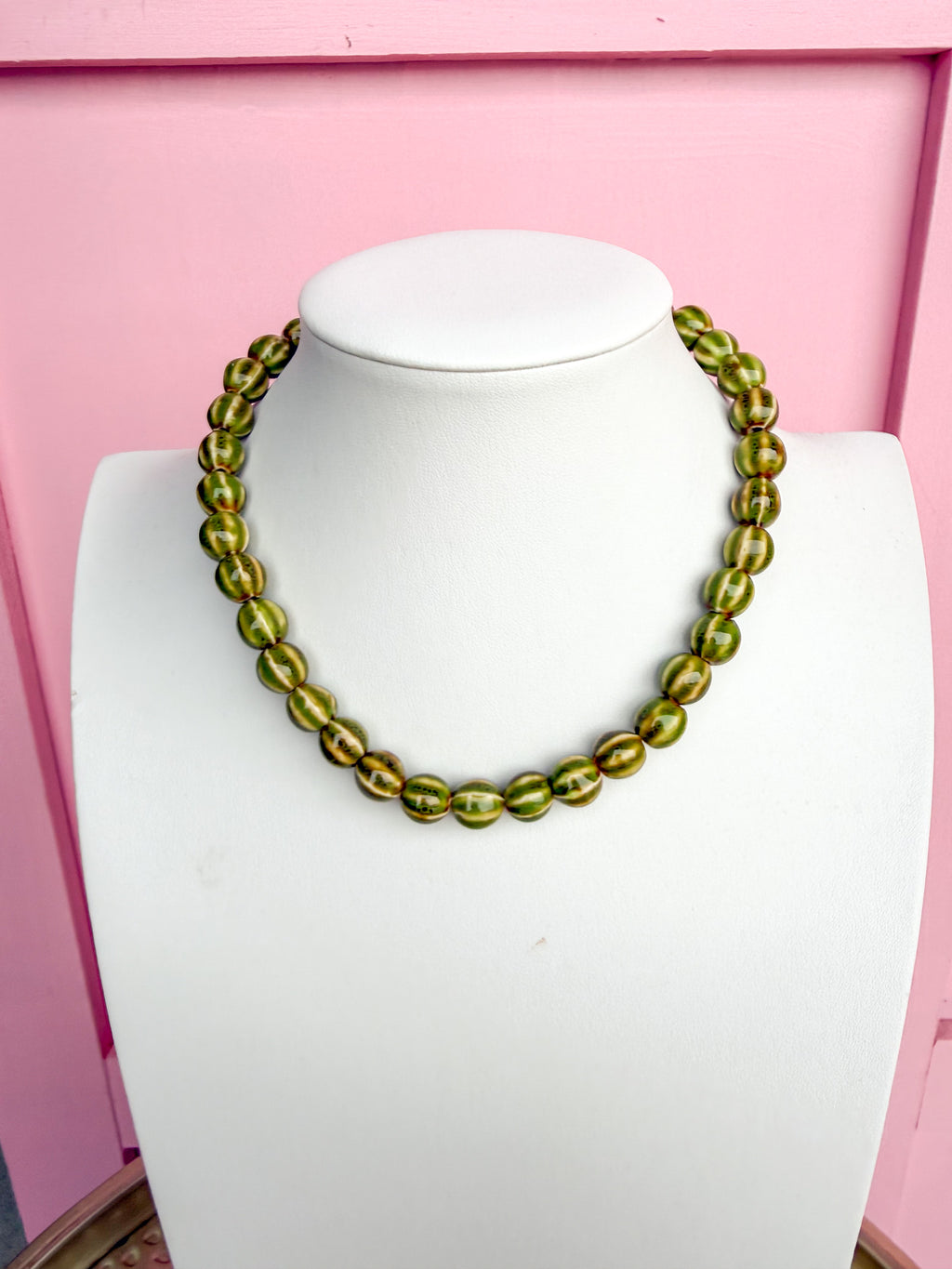 LOVE LEMON LANE | Glazed Ceramic Bead Necklace - Lime