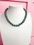 LOVE LEMON LANE | Glazed Ceramic Bead Necklace - Teal