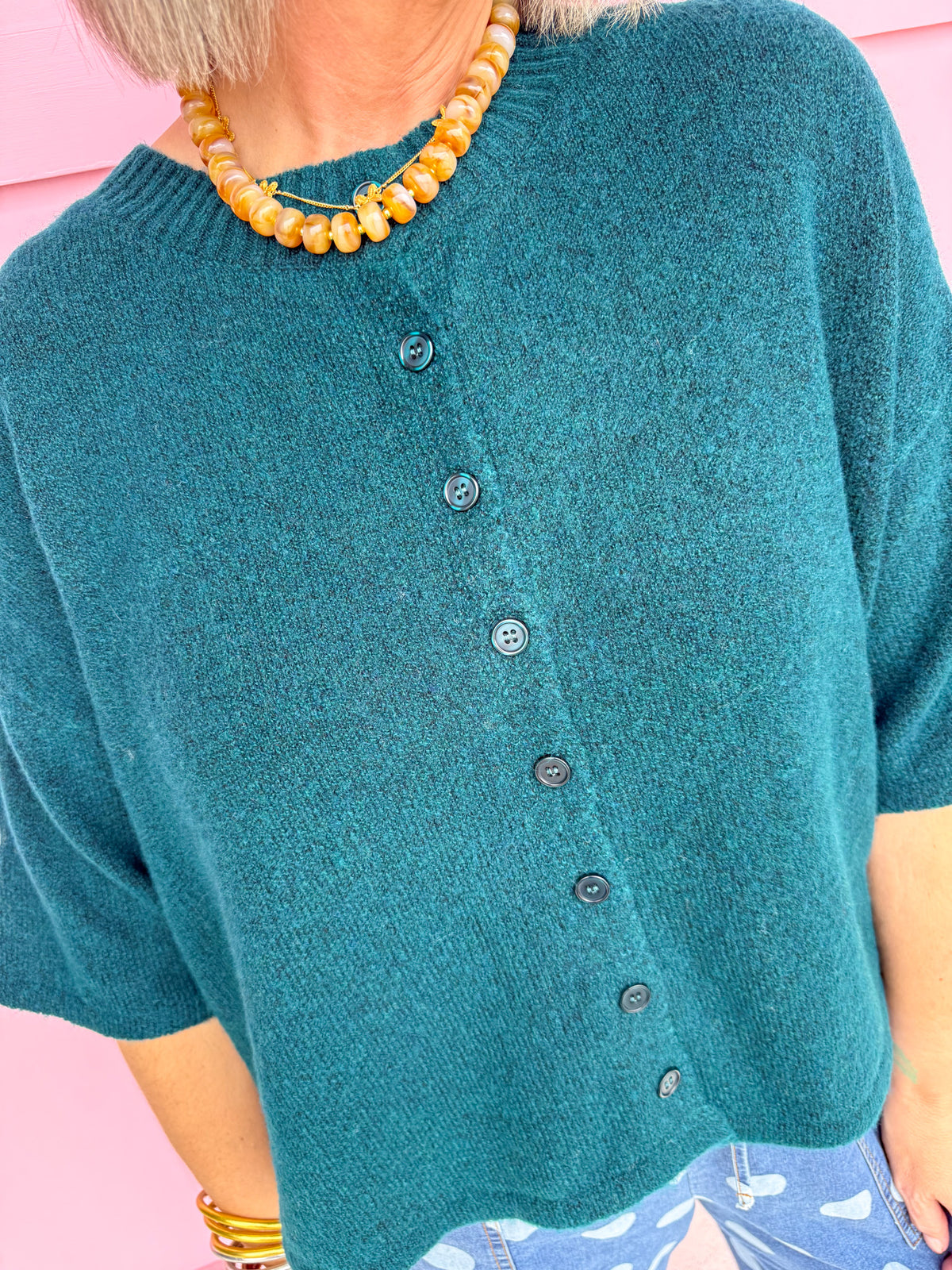 Easy Choice Bell Sleeve Cardigan - Hunter Green