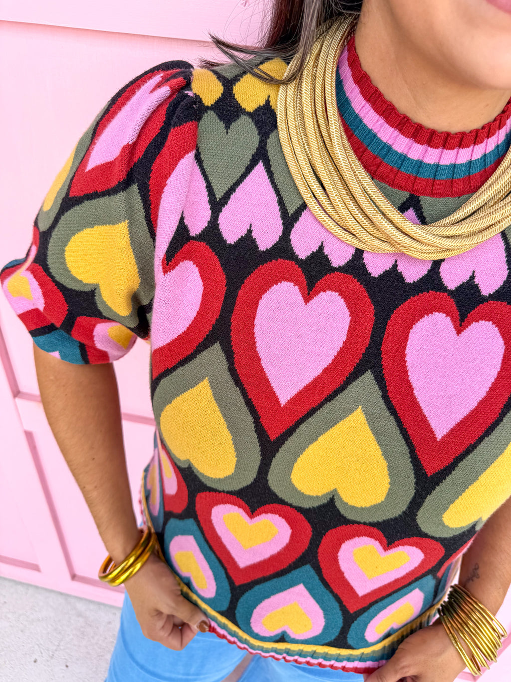 Heart To Heart Multicolor Knit Top