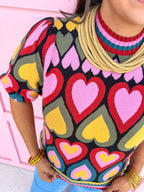 Heart To Heart Multicolor Knit Top