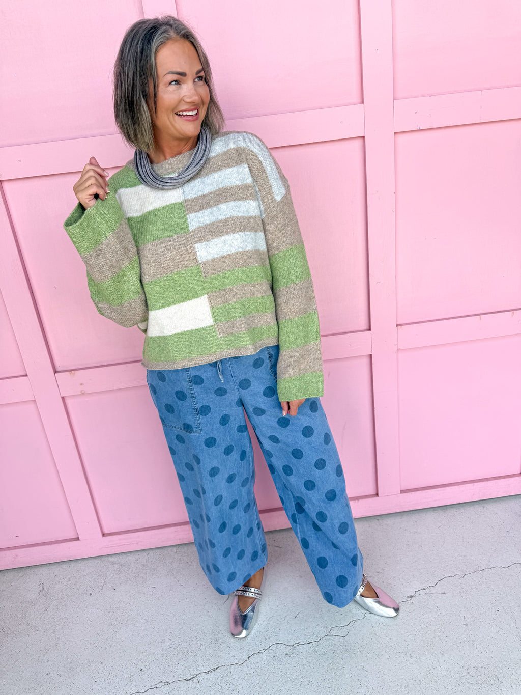Cozy Lines Sweater - Light Green