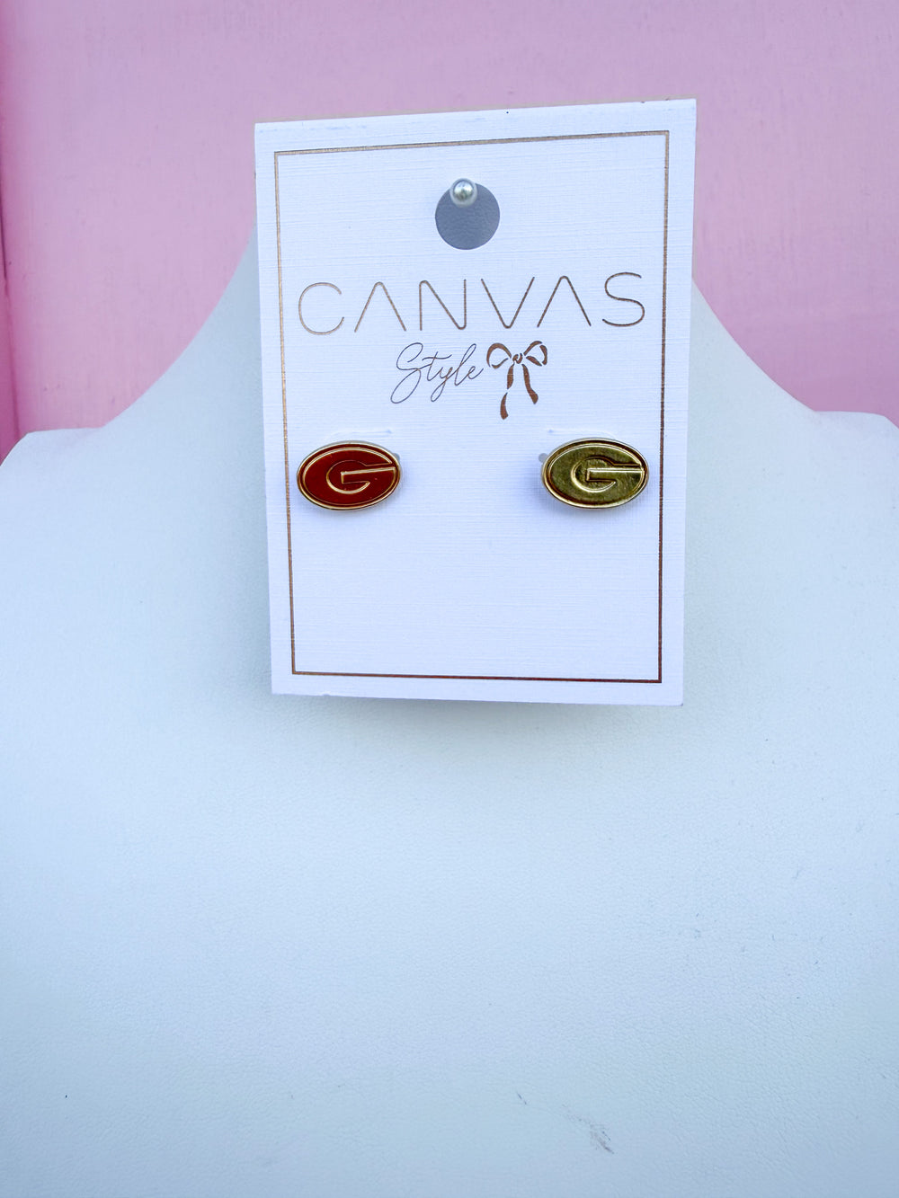 Canvas | Georgia® Bulldogs 24K Gold Plated Stud Earrings